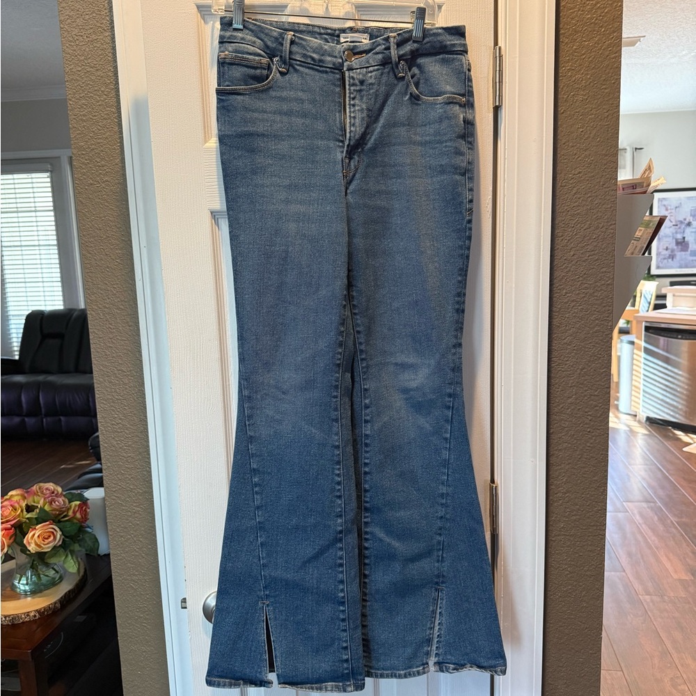 Women’s Good American Good Legs Flare Split Hem Jeans sz 6/28